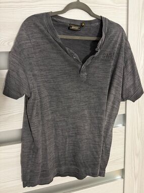 GAS Industries Men's Gray Short-Sleeve Henley Polo